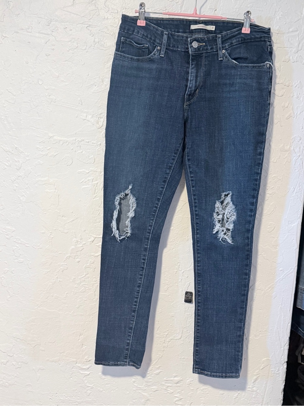 Levi’s 711 - Dark Blue Distressed Women's Jeans